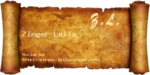 Zinger Leila névjegykártya